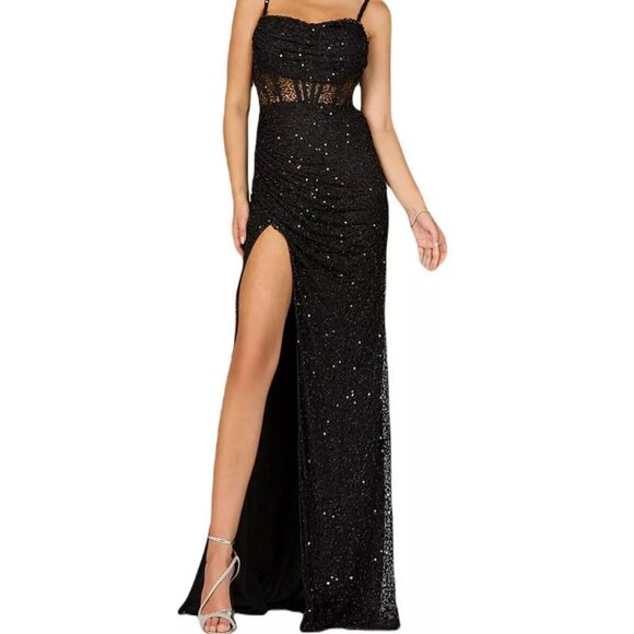 Lara Size 0 Corset Gown with Slit - Picture 2 of 15